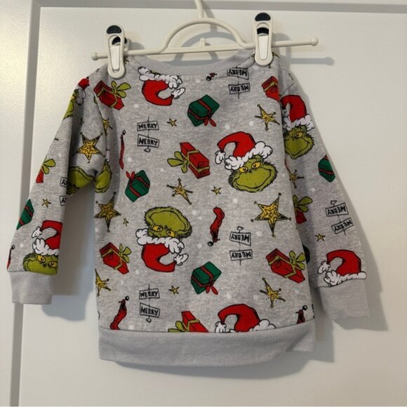 The Grinch Grey Festive Pullover Crewneck Size 2T Toddler - Picture 6 of 8